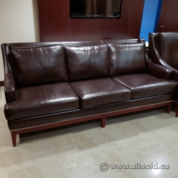 Dark Brown Leather Suite w/ Couch and Two Chairs